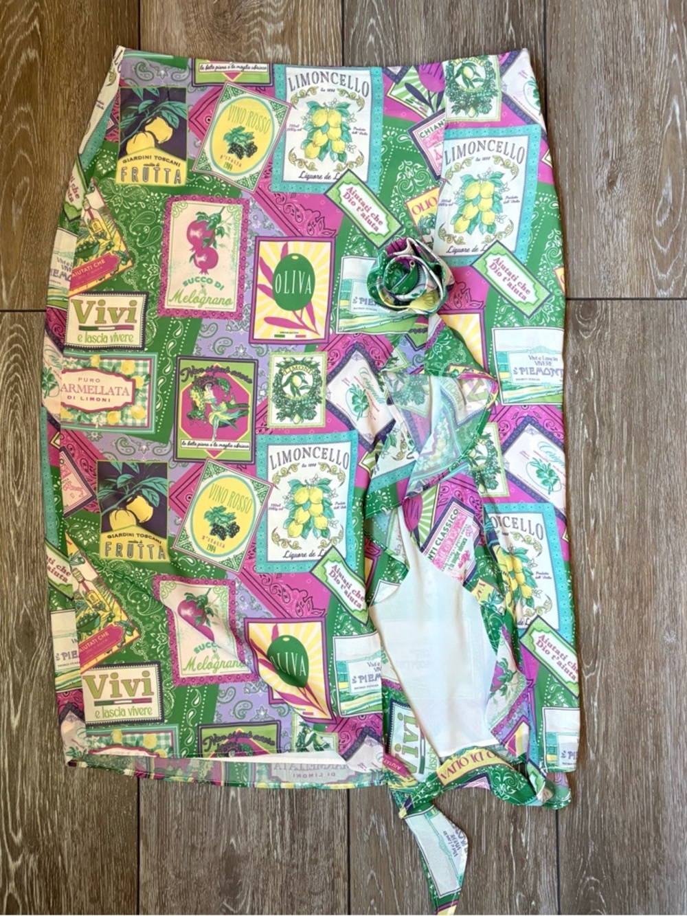 LPA Skirt Italian Limoncello Print Amalfi Coast‎ Vacation Midi Skirt